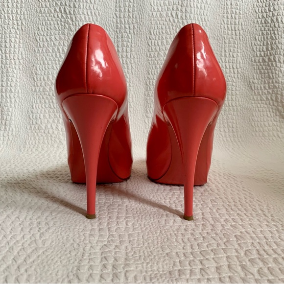 D&G Dolce and Gabbana Coral Leather  Peep Toe High Heels  38 - Picture 4 of 10